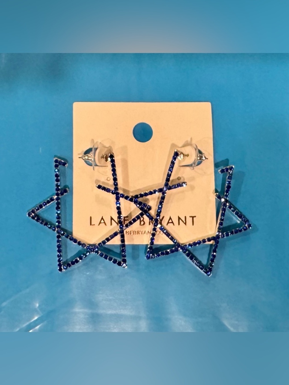🌺NWT Lane Bryant Blue Beaded Star Hoop Earrings ✨💲22.95